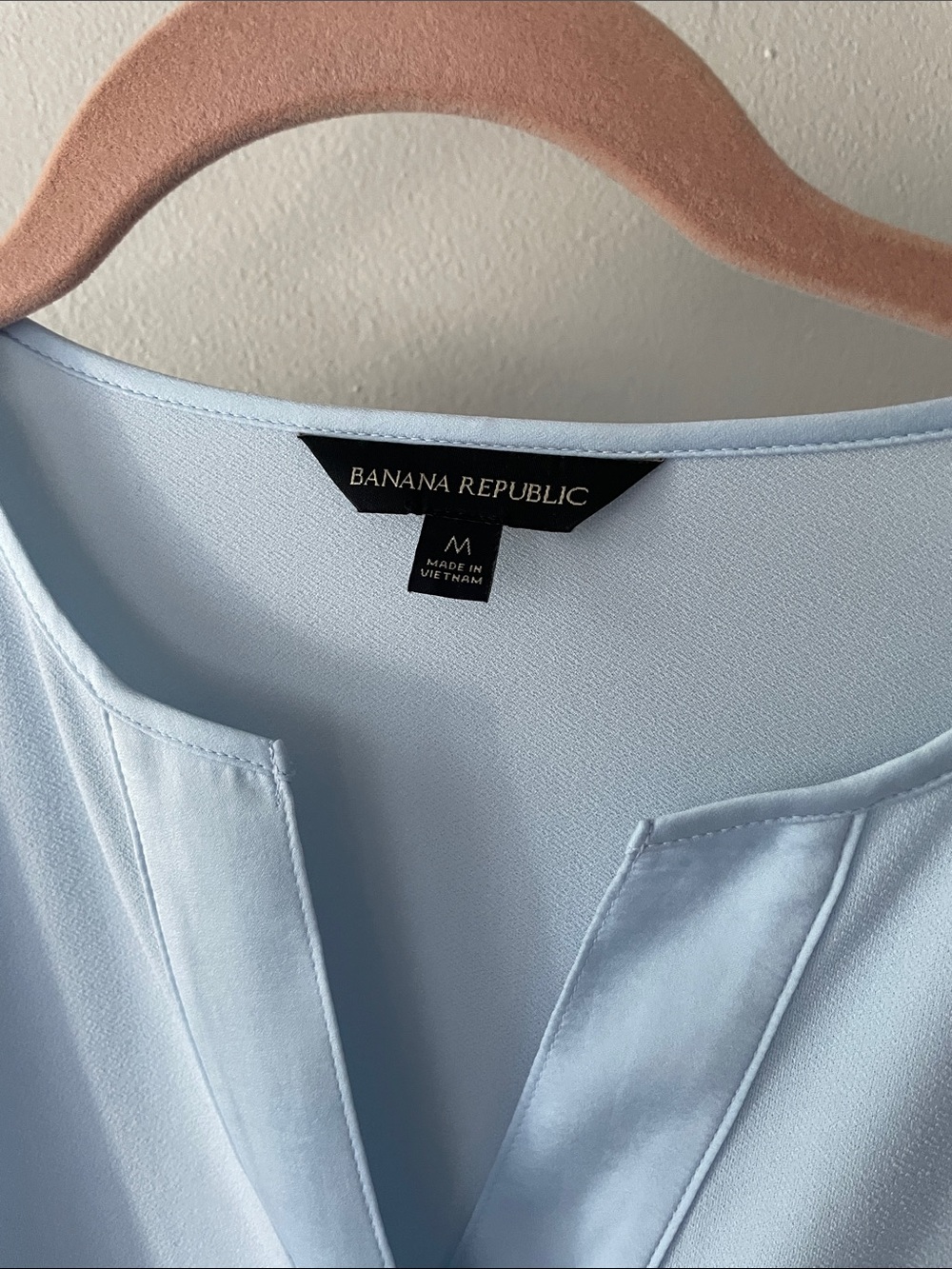Banana Republic Pale Blue Split-Neck Blouse